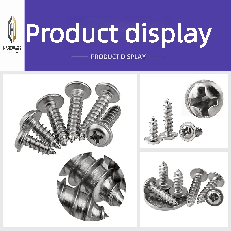 100pcs/lot Self Tapping Screw Stainless Steel Cross Recessed Round Head M1.7M2M2.3M2.6