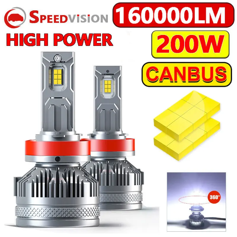 H4 H7 LED Car Headlamp Bulb Canbus 200W 160000LM H11 H1 9005 HB3 9006 HB4 H8 H9 9012 HIR2 12V 6000K Fan Automotive led fog cars