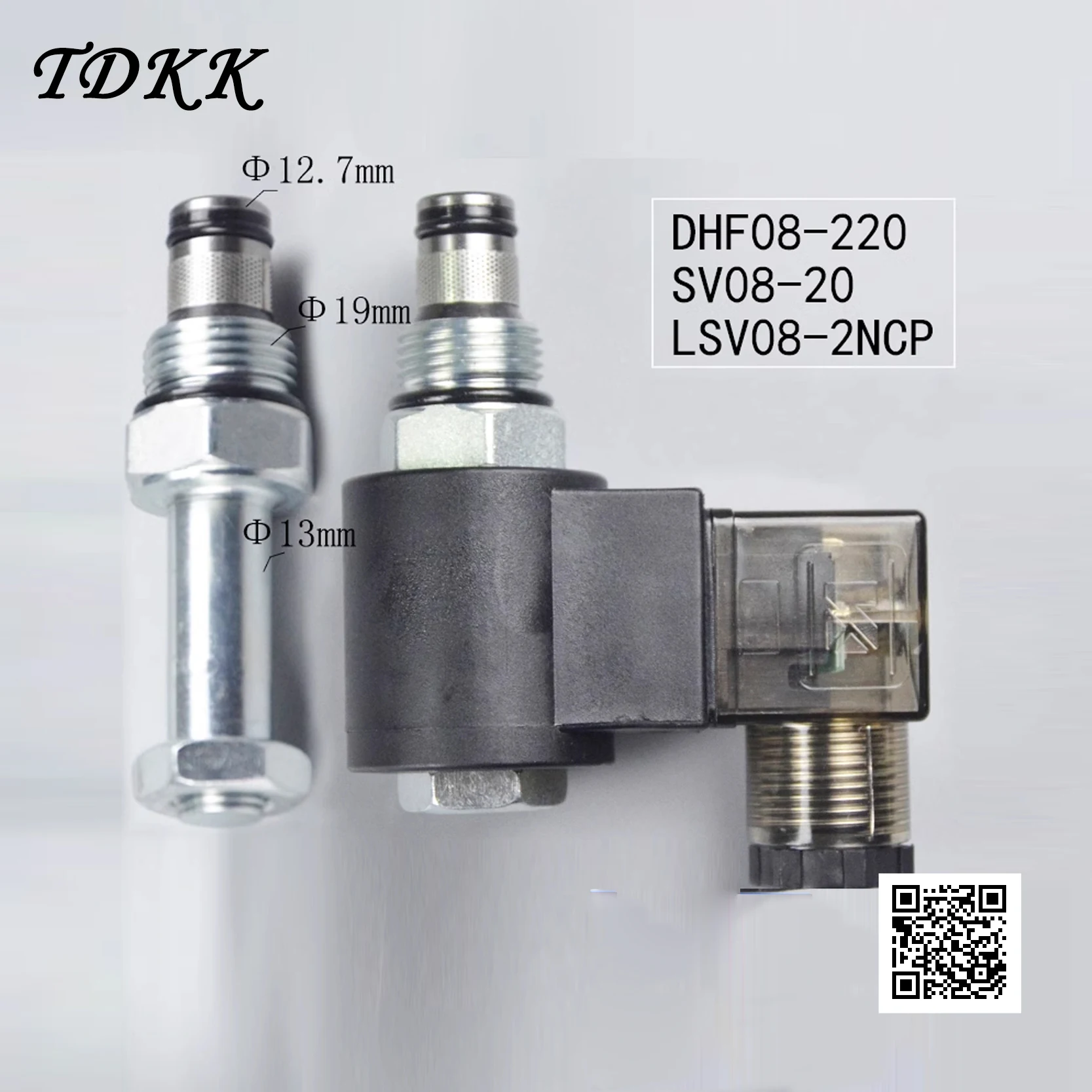 

Hydraulic Threaded Cartridge Solenoid Valve Reversing and Relieving Pressure Two Positions Two Usually Closed DHF08-220