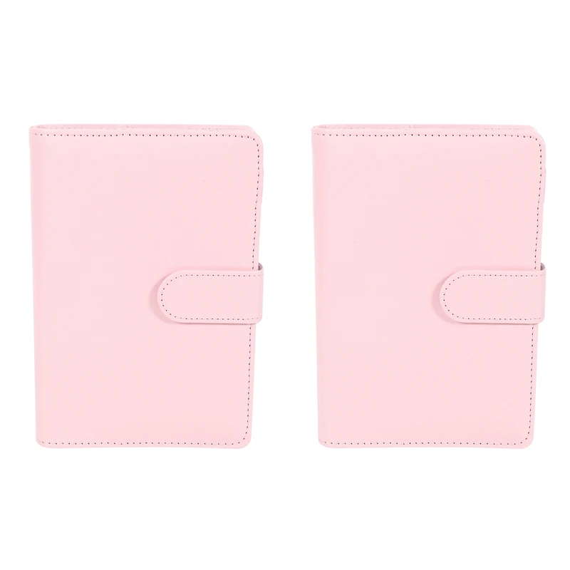 28 Binder Bags A6 With Leather Binder Cover, 6 Rings Budget Binder With Cash Envelope, Money Saving Binder (Pink)