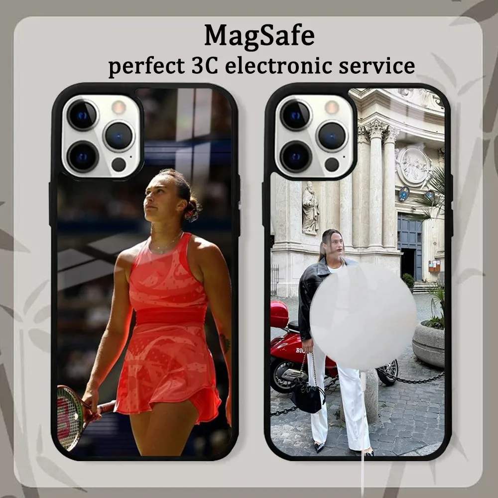 Hot Tennis Player Star A-Aryna S-Sabalenka Phone Case For iPhone 15 14 13 12 11 Pro Max Plus Mini Mirror Magnetic Cover