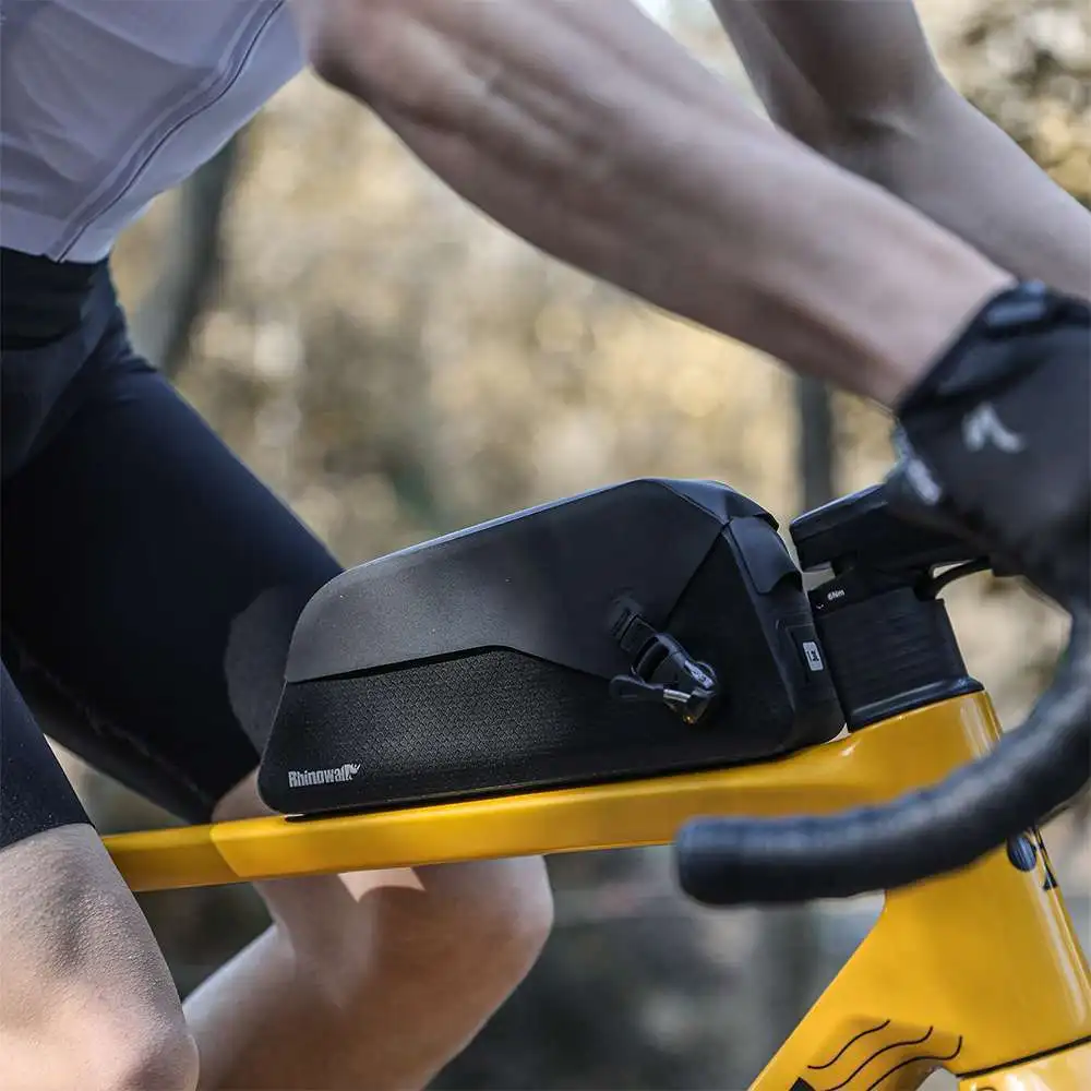 

Rhinowalk Bike Top Tube Bag IPX4 Waterproof Magnetic Flip Cycling Backpacking Frame Fit MTB Road Bike Gravel Bicycle Not Hit Leg