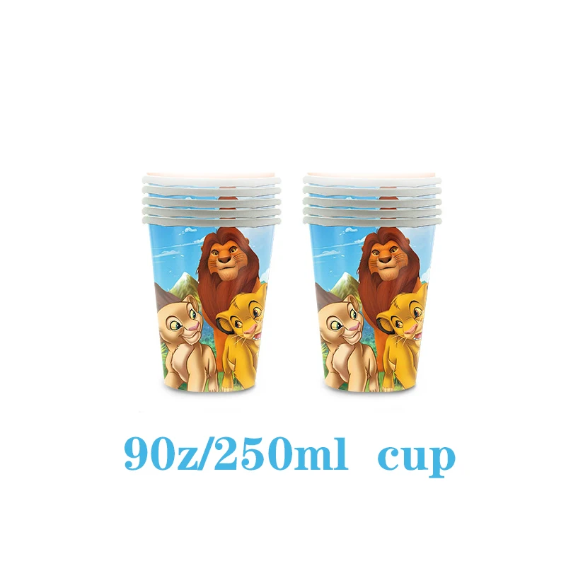 New Lion King Simba Boy Birthday Party Decorations Disposable Tableware Cup Plate Napkin Tablecloth For Kids Party Decor Supplie