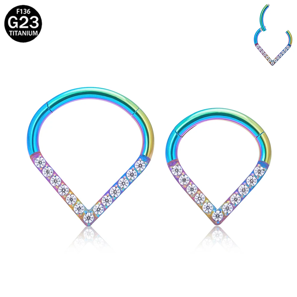 

ASTM F136 Titanium Blue Zircon Earrings Cartilage Lip Stud Piercing Accessories Helix Ear Stud Body Piercing Jewelry for Women