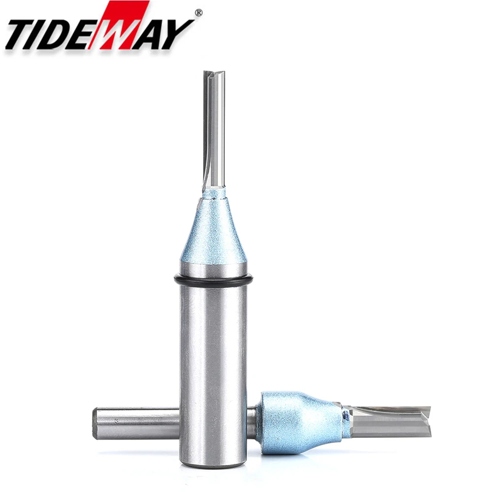 Tideway-tct Reta Bits Router Flautas Fresa Carpintaria Escultura Gravura em Madeira Carboneto Ferramenta Cnc End Mill Shank