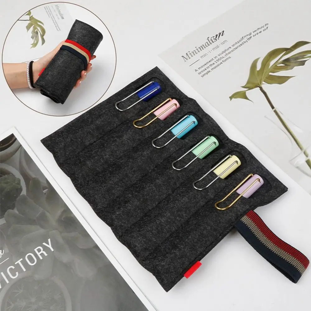Simple Felt Pen Pouch Multifunctional Pen Curtain Pen Bag School Office