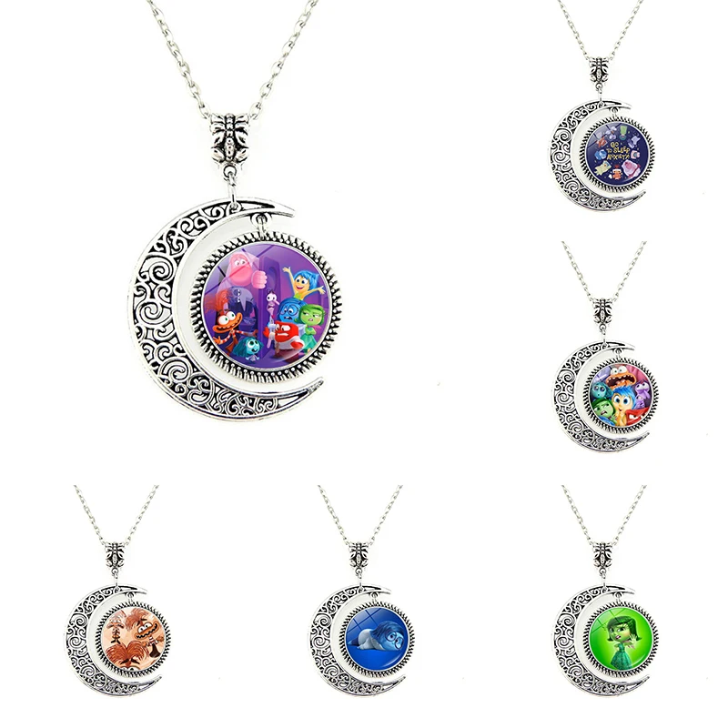 

Disney Inside Out Necklaces Pendant Anime Jewelry Accessor Riley Disgust Joy Anger Necklace Sweater Chain Kid Girl Birthday Gift