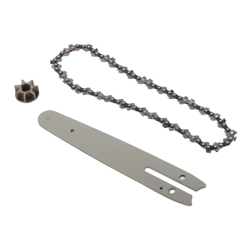 Chainsaw Chain Set Steel Sprocket 186mm Guide Plate 230mm Chain 6in Saw Replacement Accessories For Mini Electric Chainsaw