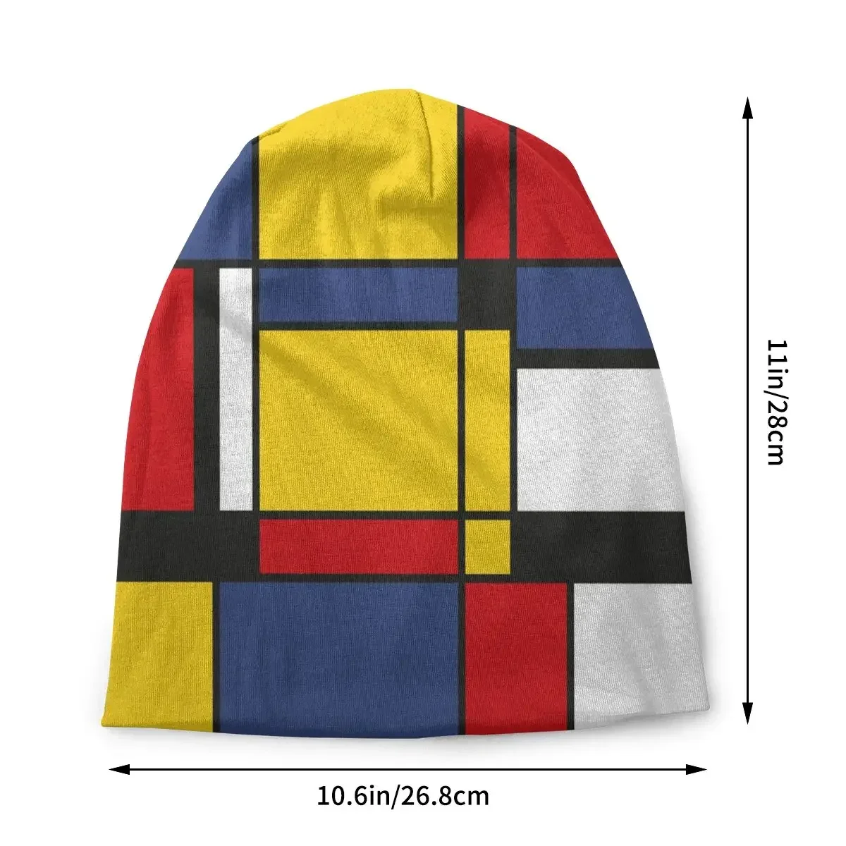 Mondrian Geometric Art Abstract Bonnet Hats Knit Hat  Autumn Winter Outdoor Skullies Beanies Hat Unisex Adult Warm Dual-use Caps