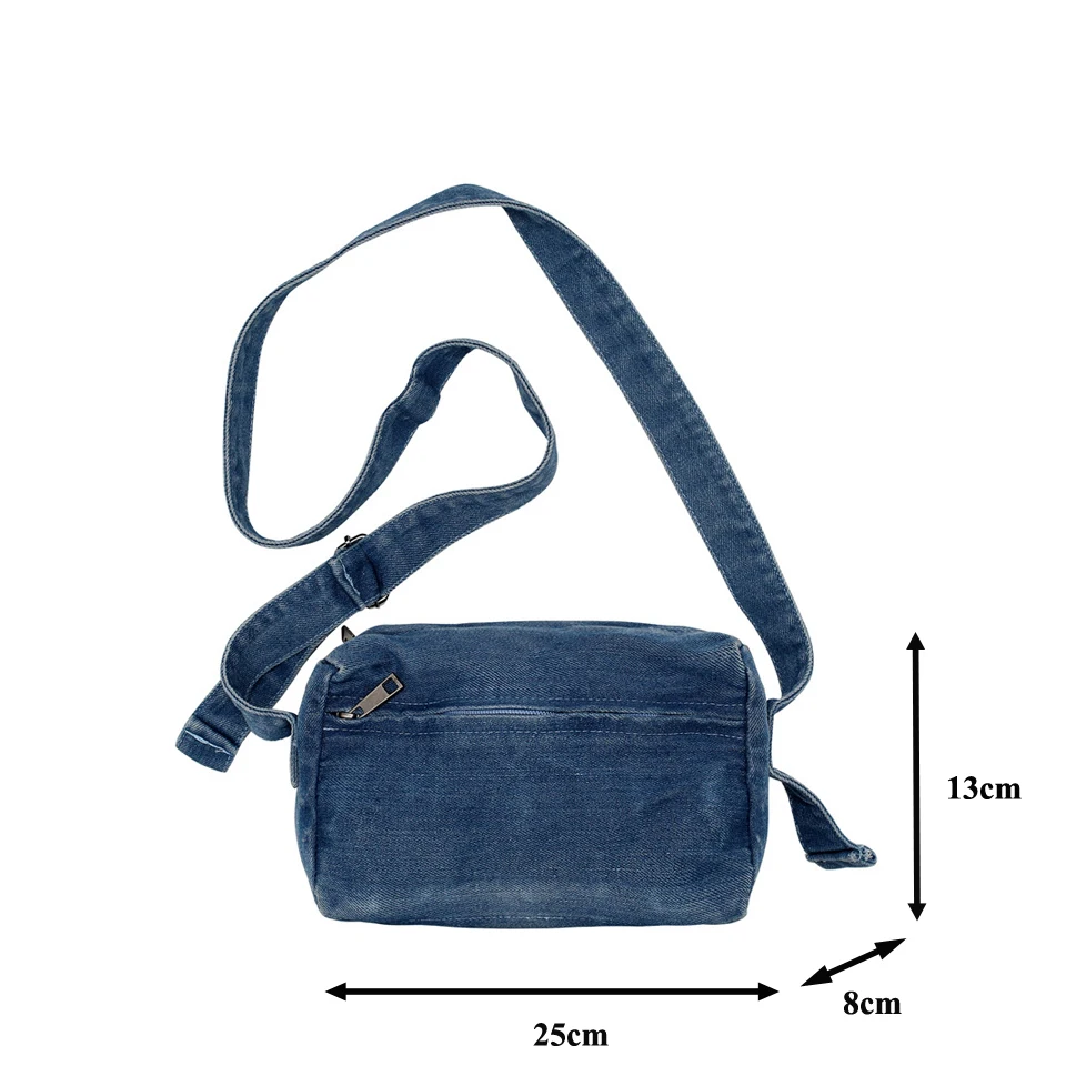 Small Denim Women\'s Bag 2023 Messenger Bag Y2K Handbag Daily Shoulder Cross Bag Jeans Eco Bag Korean Shopping Canvas Satchel Ins