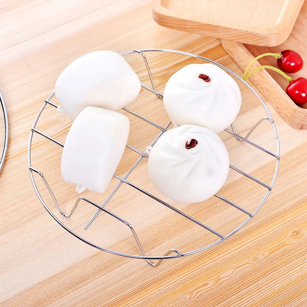

3Pcs Stainless Steel Steaming Rack Heavy Duty Heat Resistant Kitchen Steam Rack for Eggs Fish Vegetables Tamales Crabs Cooking