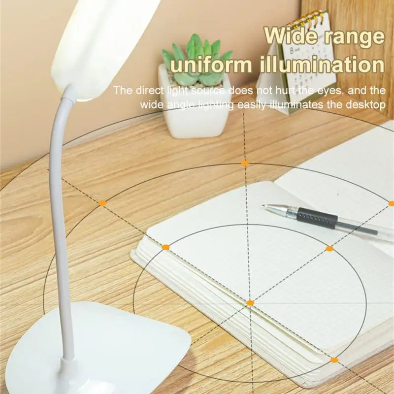 3 Levels LED Desk Lamp Foldable Dimmable Touch Table Lamp USB Powered Table Light Portable Eye Protection Bedroom Bedside Lamp