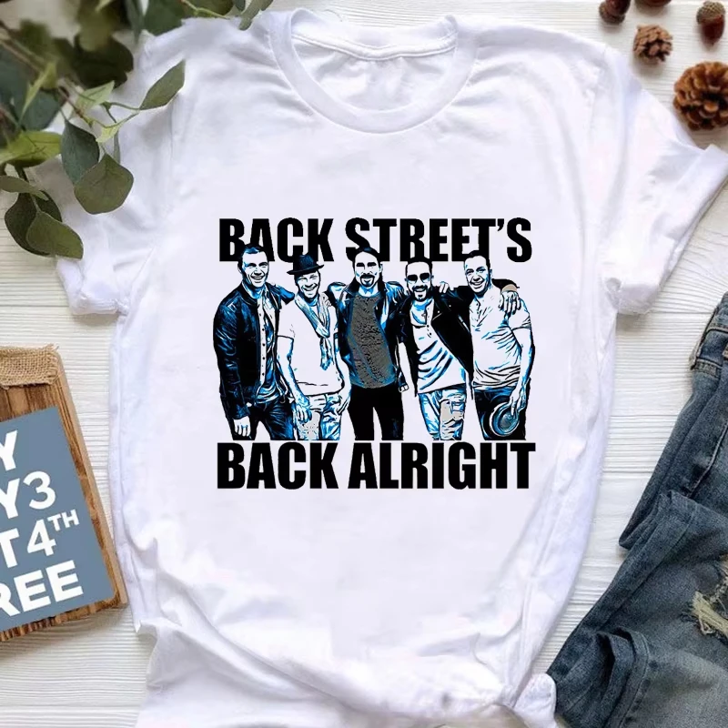 Verão backstreet meninos camisetas rock band manga curta rock feminino tendência de rua pop casual harajuku gráfico camisetas femininas