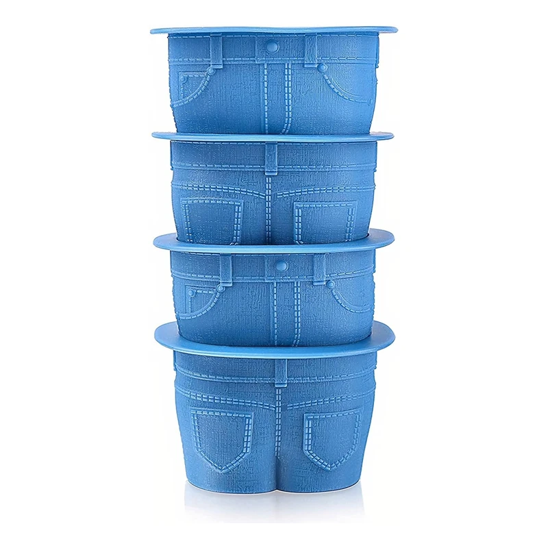 Jeans Style Silicone Cupcake, Silicone Muffin Liners, Silicone Baking Cups, Silicone Muffin Cups,Mini Jeans Style Durable 4PCS