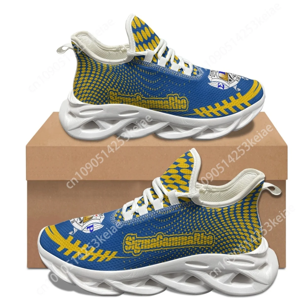 Breathable Platform Sneakers Sigma Gamma Rho Poddles Printed Lightweight Non-slip Lace-up Shoes Versatile Trendy Walking Shoes