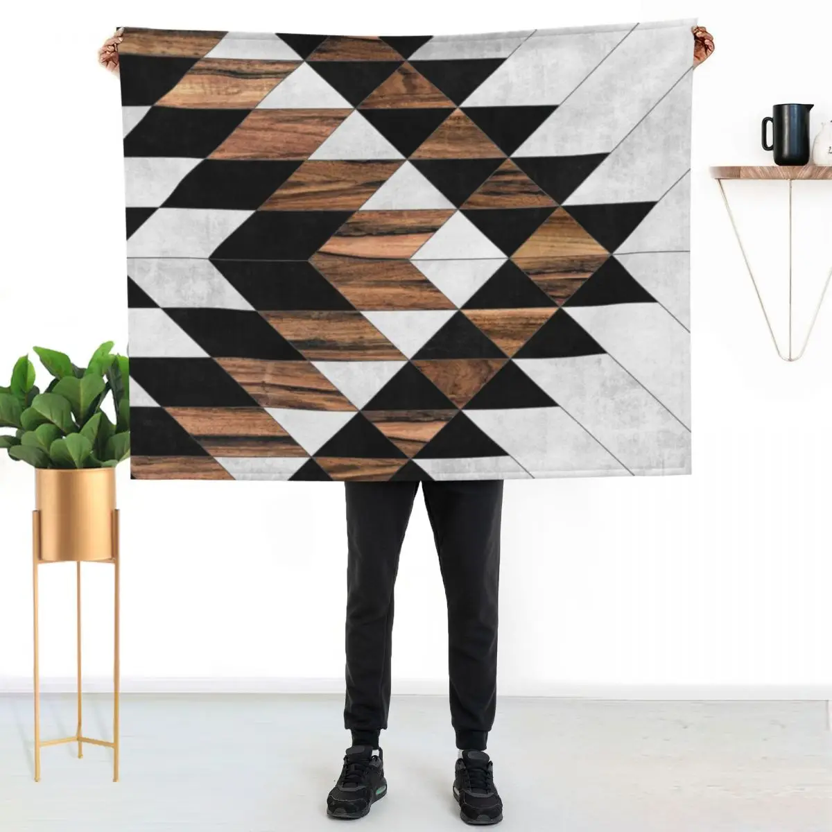 Urban Tribal Pattern No.9 - Aztec - Concrete and Wood Throw Blanket Luxury Thicken Flannels Camping Fashion Sofas Loose Blankets