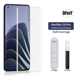 DFeiY szkło UV do OnePlus 10 Pro pełne pokrycie osłona ekranu UV do OnePlus 7 7T 8 9 Pro szkło hartowane