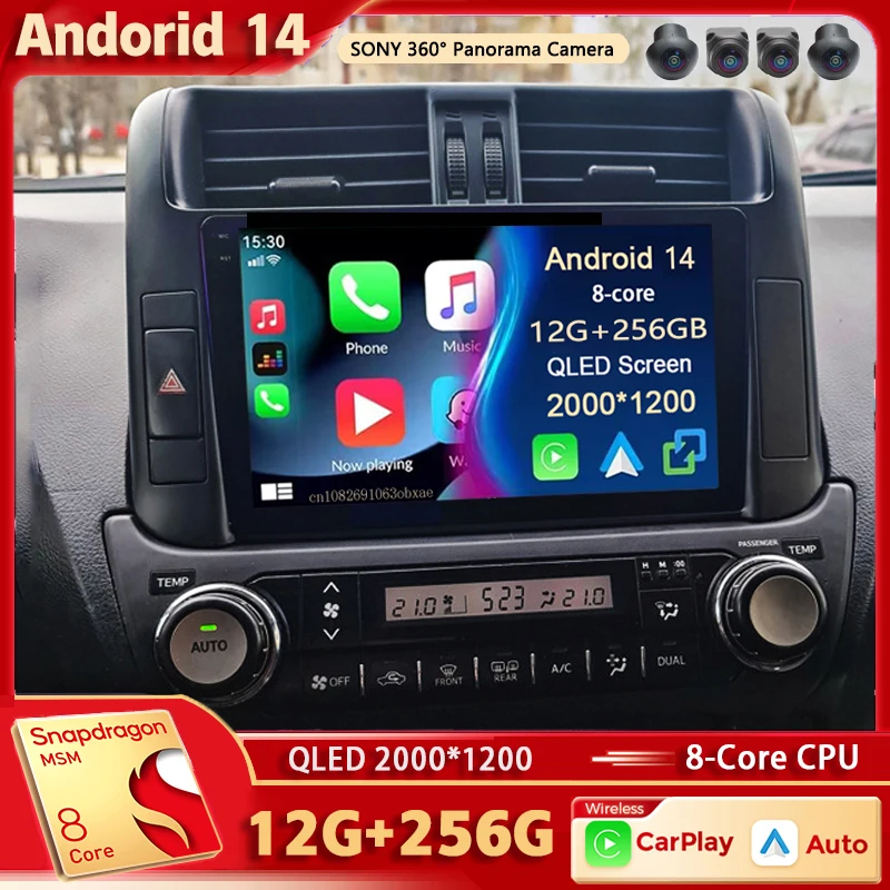 

Android 14 For Toyota Land Cruiser Prado 150 2009 - 2013 2K QLED Android Car Radio Multimedia Video Player GPS Stereo CarPlay 4G