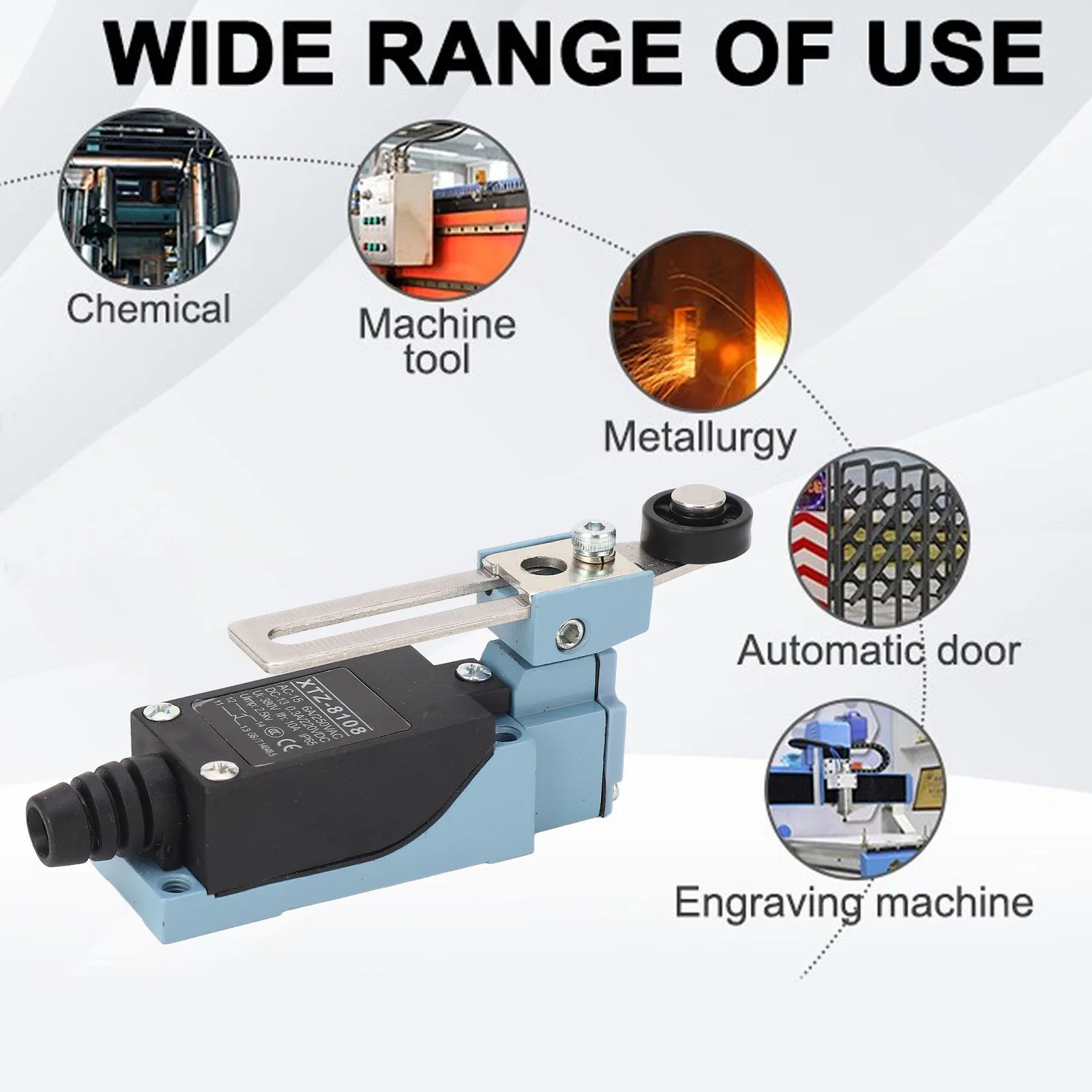 

【Sale】5PCS Momentary Limit Switch Adjustable Roller Lever Arm Travel Switch for CNC Milling Machine 3D Printer 250V 220V