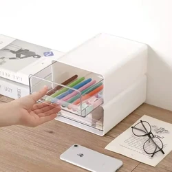 Stackable Desktop Storage Box Drawers Style Office Sort Bin Study Stationery Organizer Wardrobe Closet Underwear Storage Boxes