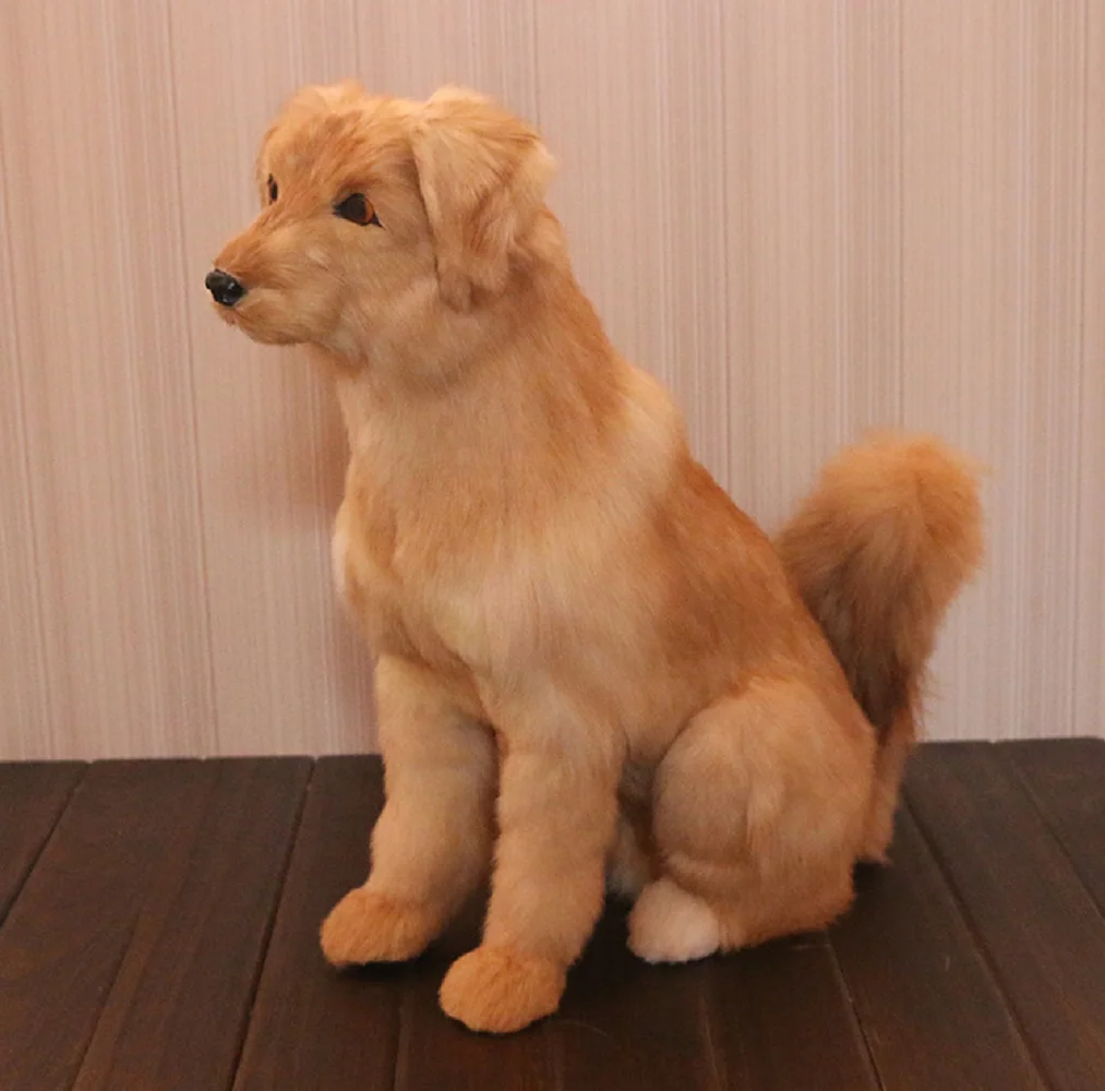 big simulation Golden Retriever dog toy polyethylene&furs sitting dog model gift about 46x43cm 2920