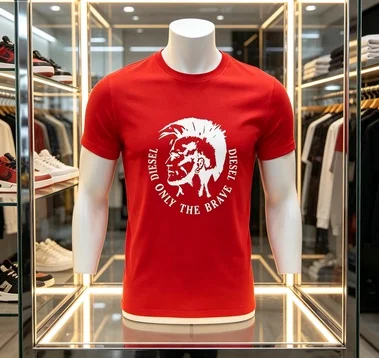 2026 New Fashion Leisure Men Cotton T-shirt Comfortable Round Neck Print Top Unisex Clothing Harajuku Retro Casual Street Wear