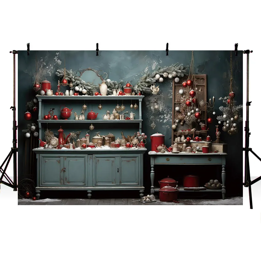 Mehofond Photography Background Winter Christmas Kitchen Cook Indoor Xmas Party Kids Family Portrait Decor Photo Backdrop Studio