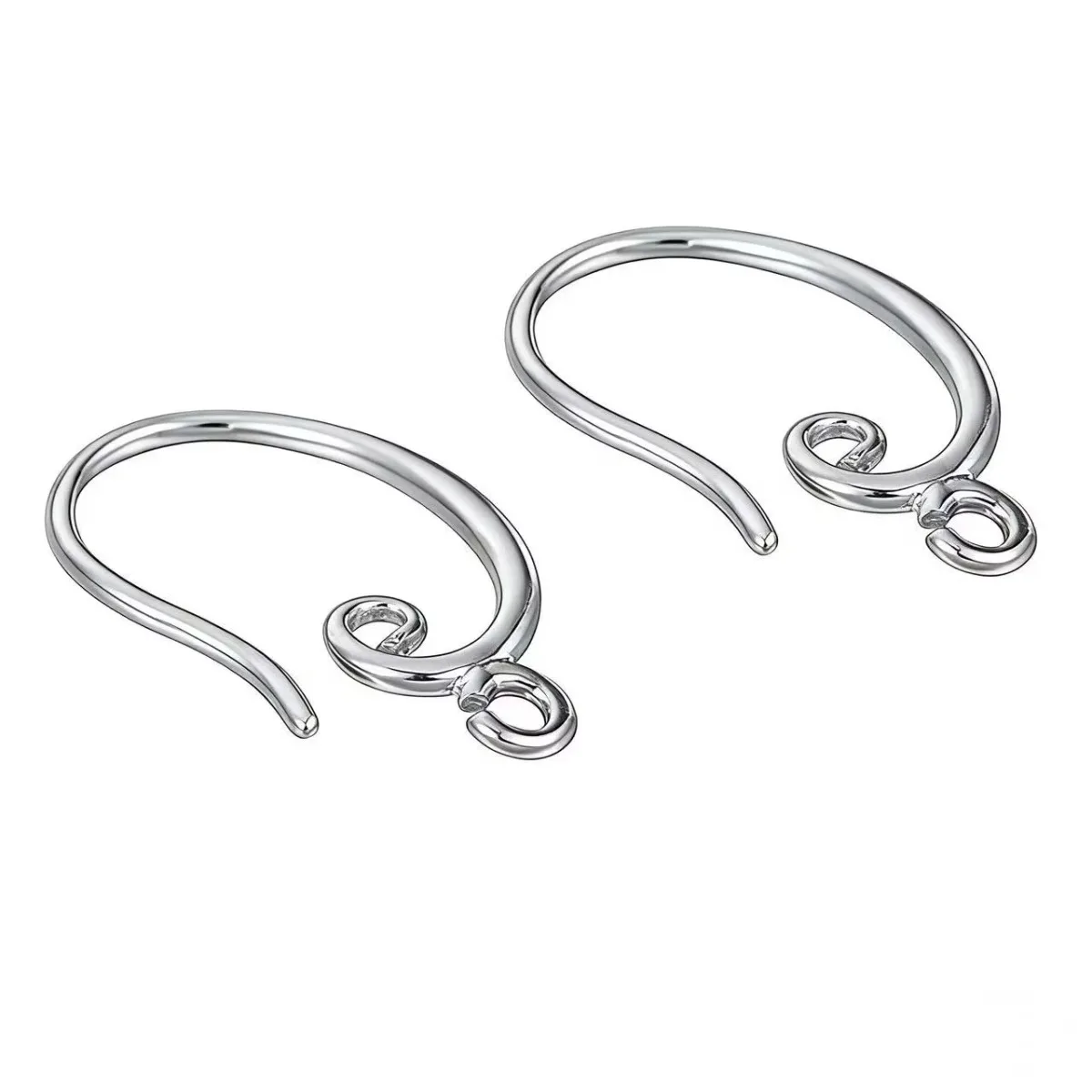 10/20pcs Earring Hooks Plated Brass Earwire with Q Loop Fren Rose Silver