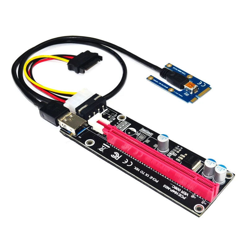 Mini PCIe à PCI express 16X Riser pour ordinateur portable, carte de fouille externe, EXP GDC BTC Antminer Miner, mPCIe à PCI-e Slot Mining Card