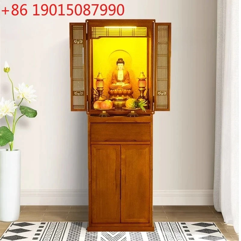 

Buddhist shrine Standing cabinet Guanyin Buddha statue Offering table Modern style God of Wealth shrine Gong Buddha cabinet