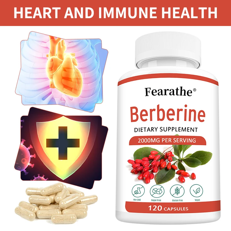 Berberine Extract 2000 mg, combined with vitamins and minerals - supports heart, cardiovascular and immune system health