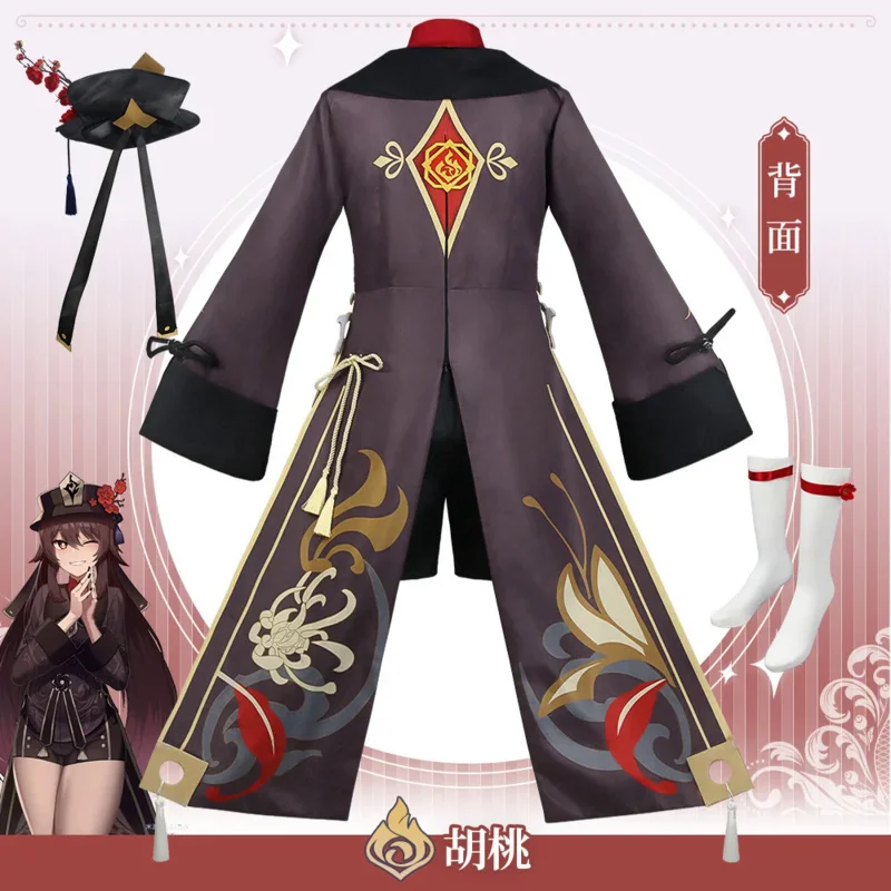 Game Genshin Impact Hutao Cosplay Kostuum Uniform Pruik Chinese Stijl Halloween Carnaval Party Kostuums voor Vrouwen Game Hu Tao