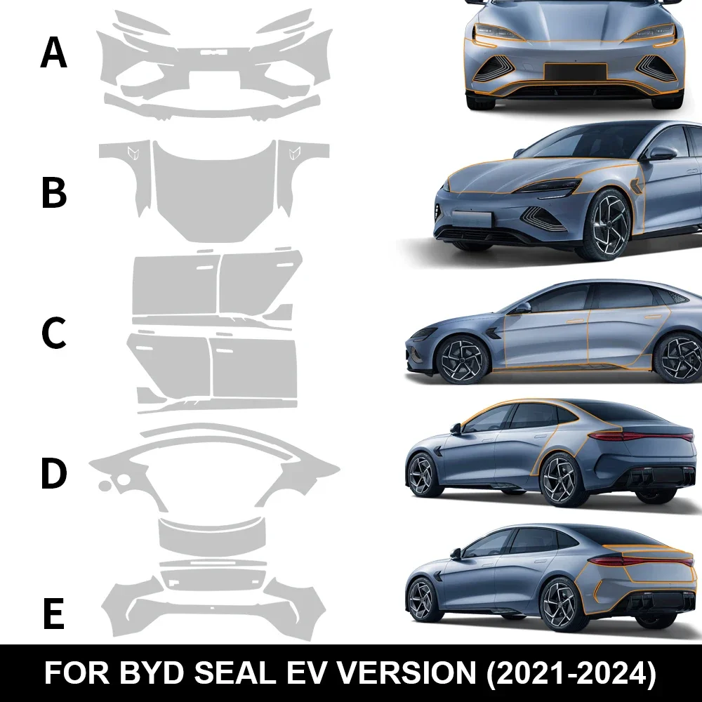 

For BYD Seal EV Version 2021 2022 2023 2024 TPU Scratch-resistant Car Paint Protection Film Car Body Transparent Bra Per-cut PPF