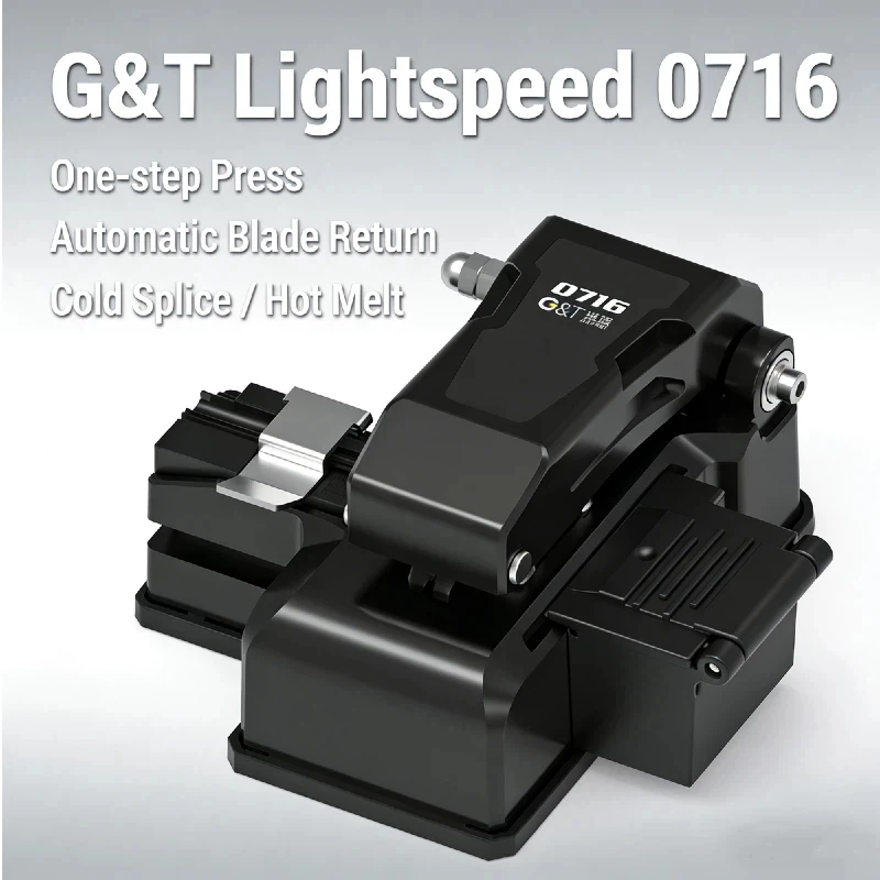 

Оптический скалыватель G&T Lightspeed 0716 с автоматическим возвратом лезвия в одно касание для холодной и горячей сварки, инструмент для резки оптоволокна FTTH