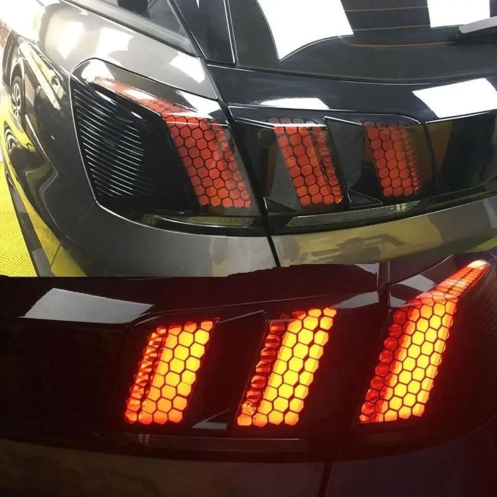 48x30cm Honeycomb Car Sticker DIY Universal Car Tail Light Lamp Stickers Hollow Grid Taillight Decals Auto Wrap Decoration