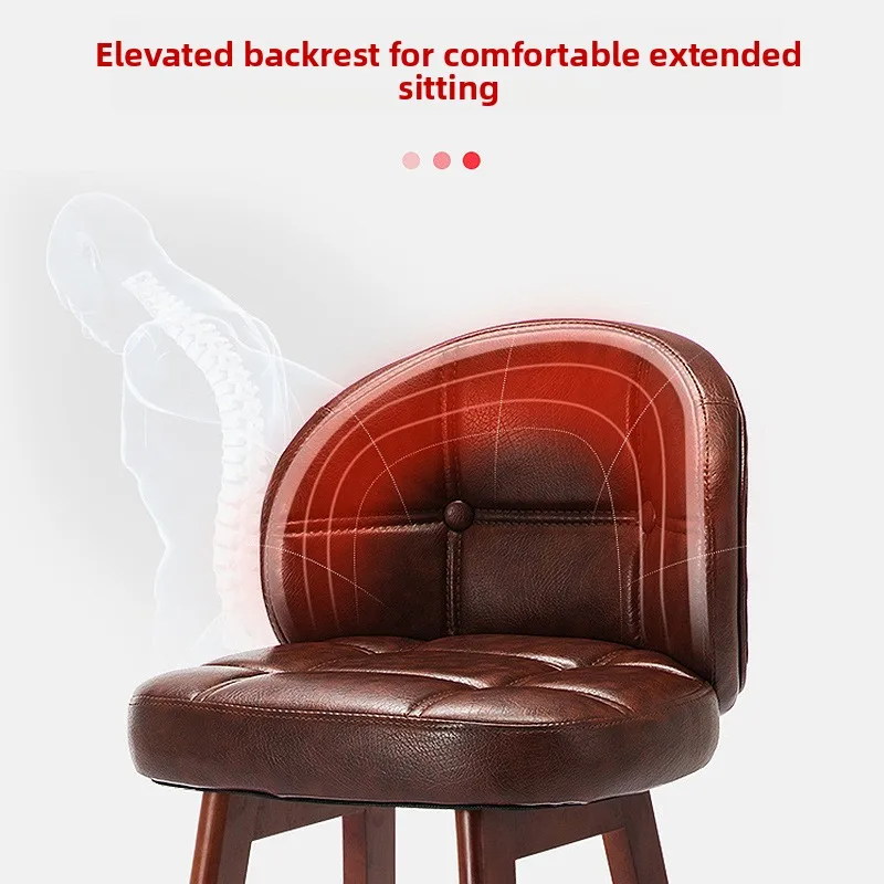 ارتفاع البراز كرسي بار البراز خشب متين كرسي طويل الساق ضوء الفاخرة طاولة بار وكرسي بسيط عالية البراز كرسي طويل الساق #3