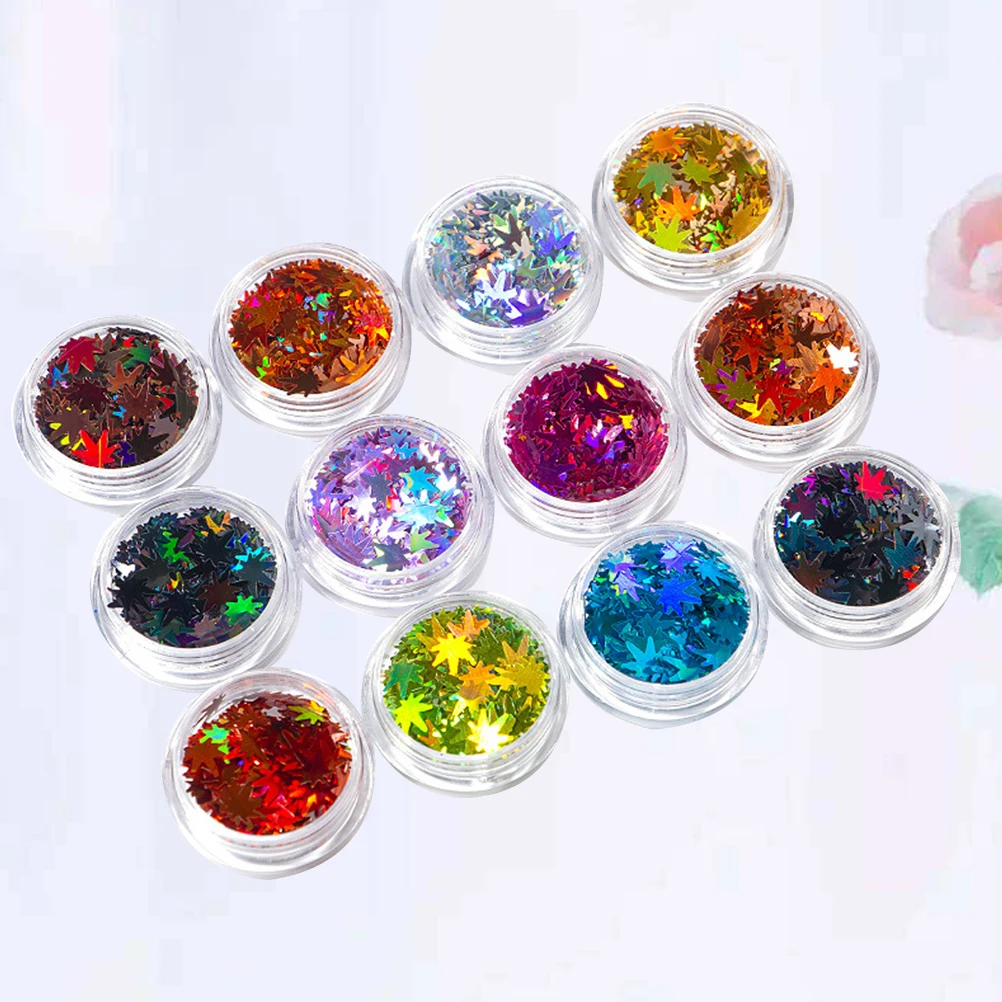 

12 Pcs Nail Art Sequin Set Lightweight Durable DIY Manicure Decoration Accessories for Natural Artificial Nails Women Ladies