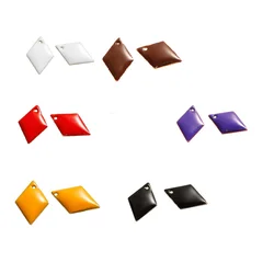 Rhombus Enamel Charms Copper Enamelled Sequins Charms For DIY Jewelry Gifts  Making Materials Handmade Supplies 16*11mm,10Pcs