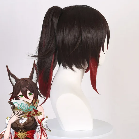 Peruka cosplay Teng Yun z gry Star Rail z gradientem, pojedynczym kucykiem i spinką typu tiger clip.