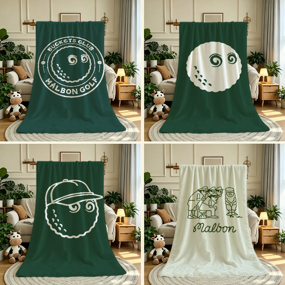 Fashion Golf M-Malbon Logo Blanket Throw Super Cosy Plush Living Room Sofa Couch Childish Birthday Gifts