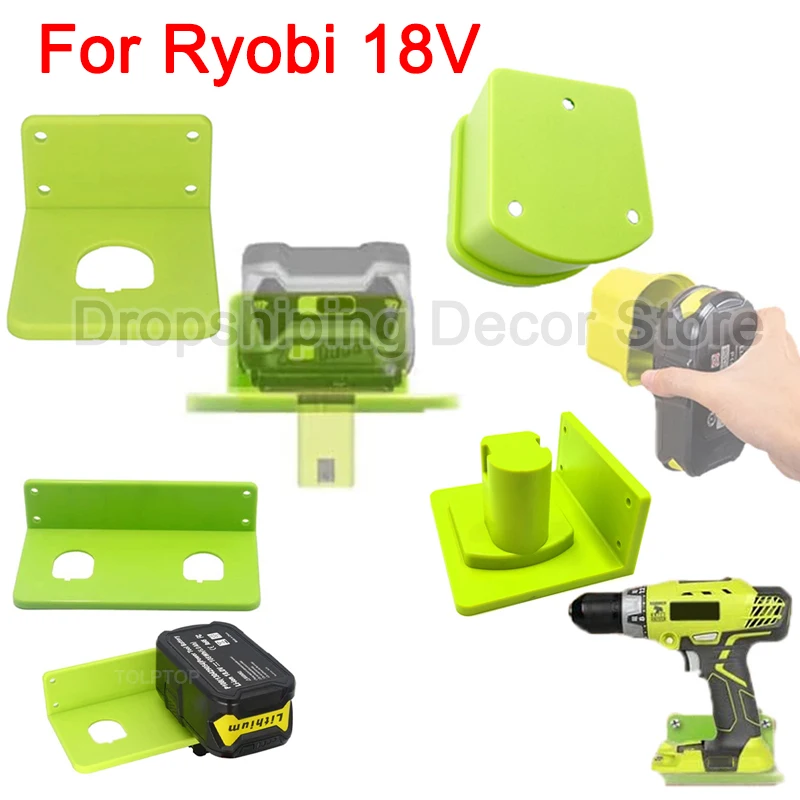 Power Tools Storage Rack Battery Holder For Ryobi 18V Li-ion Battery Wall Mount Battery Tools Fixed Bracket