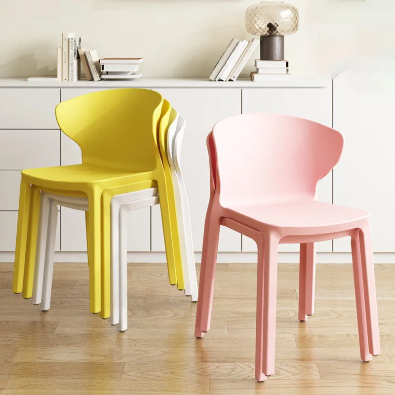 

Pink Plastic Dining Chairs Modern Office Hotel Restaurant Designer Chair Party Waiting Bedroom Sandalye Home Furniture TD50DC