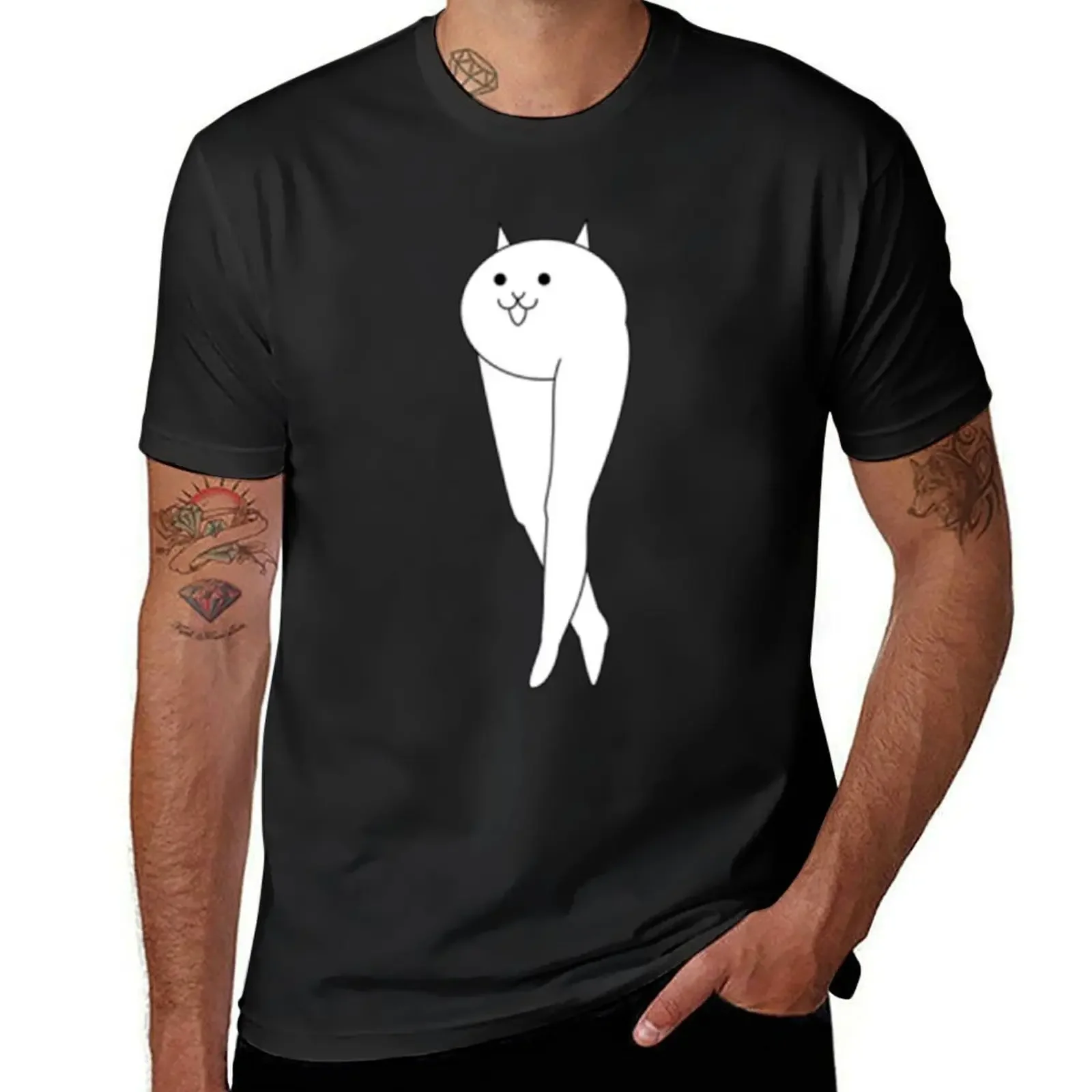 Camiseta Sexy con diseño de gato y piernas, camiseta de Anime, camisetas divertidas con meme, camisas gráficas, camisa croswit para hombre, camisetas grandes y altas