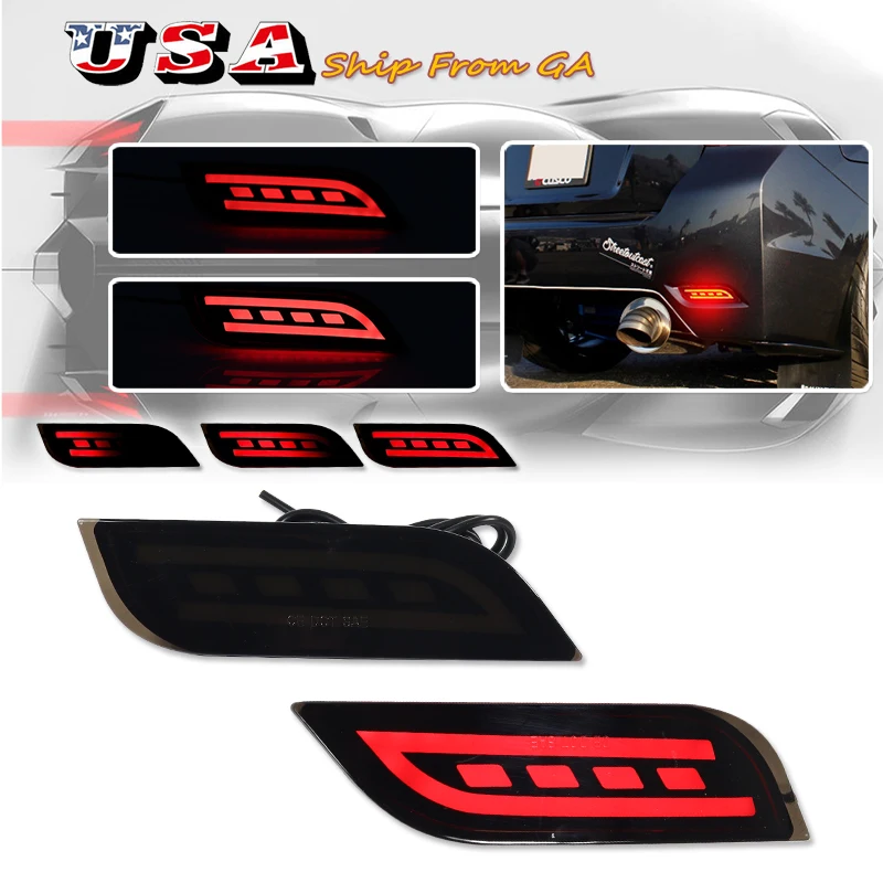 

3-функциональные отражатели автомобильного бампера для Subaru Impreza WRX или WRX STi XV, задний фонарь, динамический указатель поворота, автомобильные аксессуары