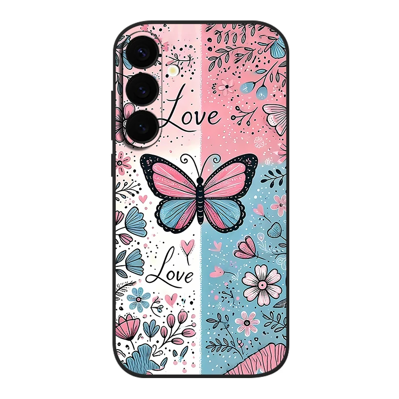 Étui magnétique à fleurs et papillons pour Samsung Galaxy S25 S24 FE S24 S23 S22 Ultra Plus, housse de lanière de Charge sans fil Magsafe