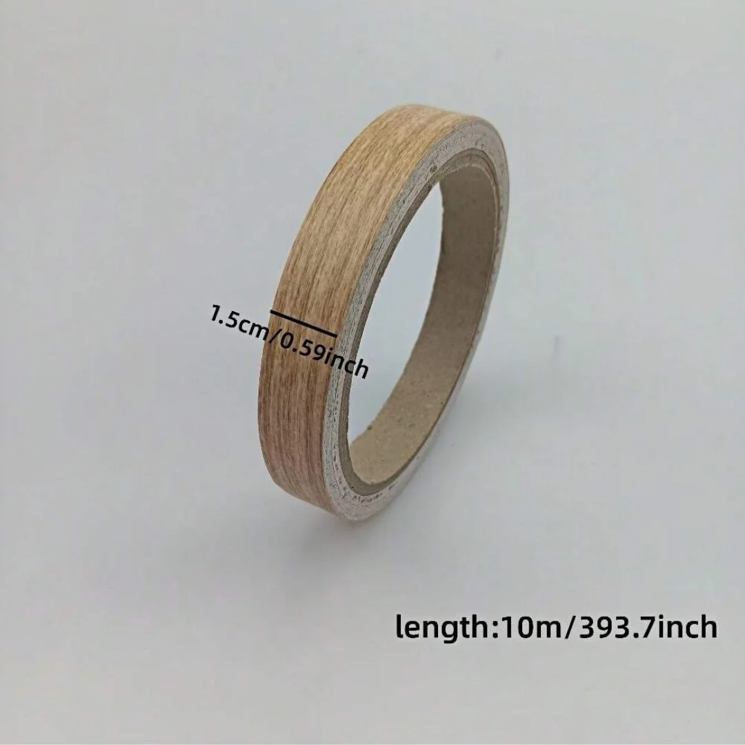 1PC 10mx1.5cm self-adhesive edging banding tape, wood grain texture design, suitable for home decoration and furniture repair
