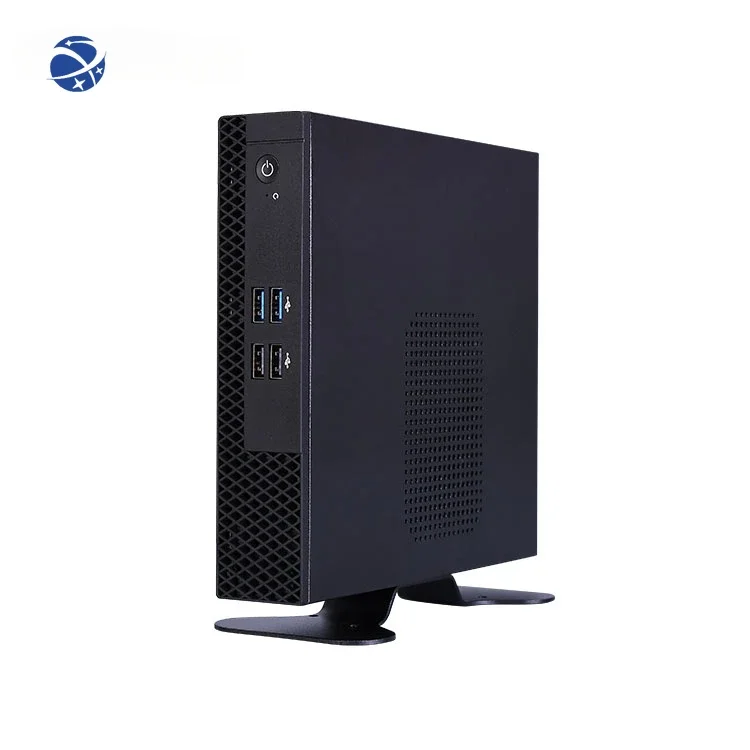 SHARE China Gaming Computer Desktop PC Hardware 4 Core 8 USB Computadora De Mesa J1900 Fanless Mini Computer Host