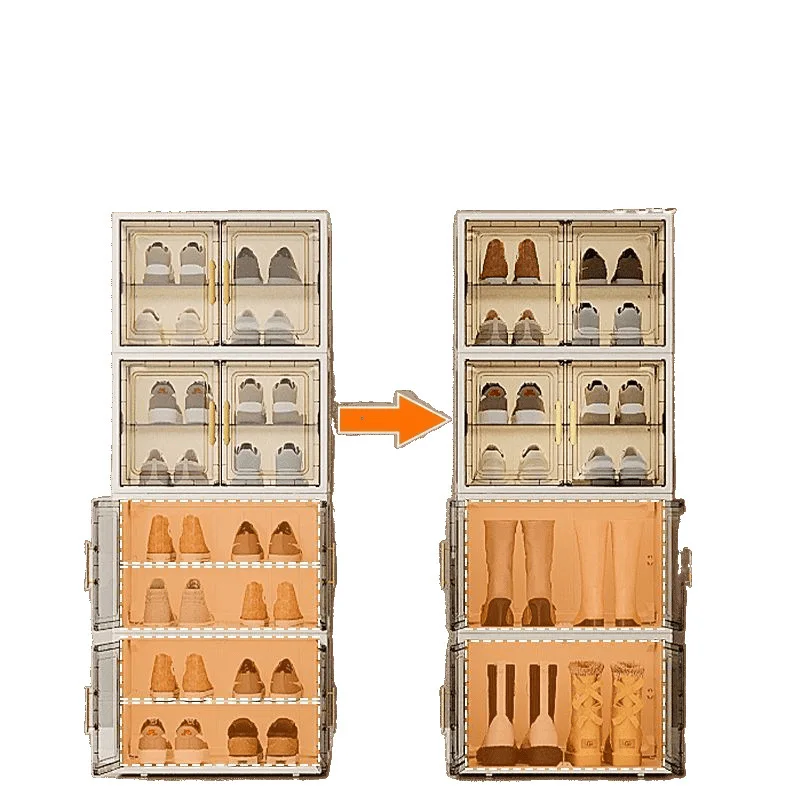 

Shoe cabinet household door transparent storage artifact indoor multi-layer dust-proof