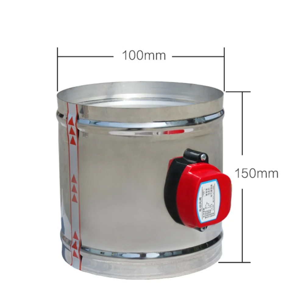 Stainless Steel Electric Air Volume Valve AC24V 201 Material for Efficient HVAC System Airflow Control 75 100 125 150 200mm
