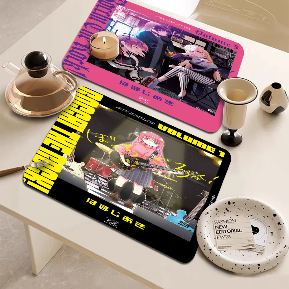 Anime Singer B-Bocchi The Rock! Kitchen Draining Mat Tableware Pad Coffee Dish Drying Mat Placemat Bathroom Kitchen Drain Pad